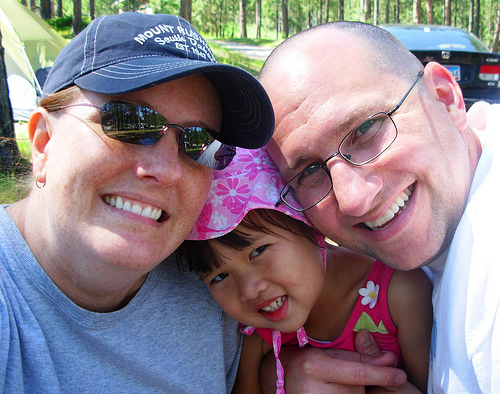 The Kowalski family at camp